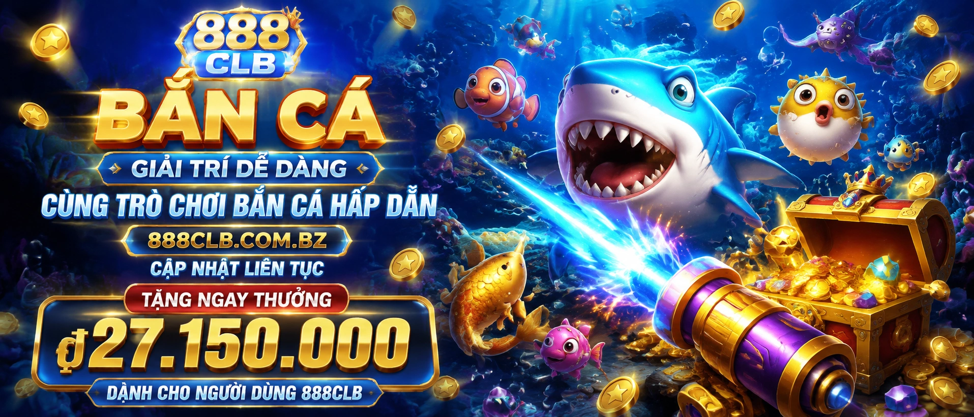 Bắn Cá 3D với đàn cá và hiệu ứng súng bắn rõ nét